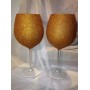 Gold Glitter Martini glass and Wine Glass Set