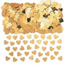 Gold Sparkle Hearts Confetti