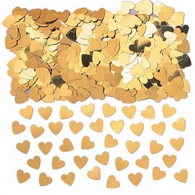 Gold Sparkle Hearts Confetti