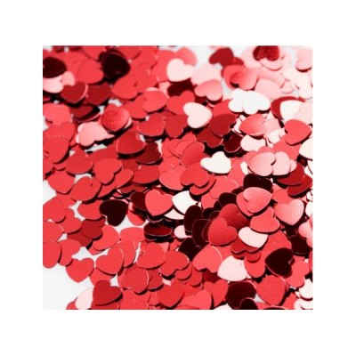 Red Sparkle Hearts Confetti